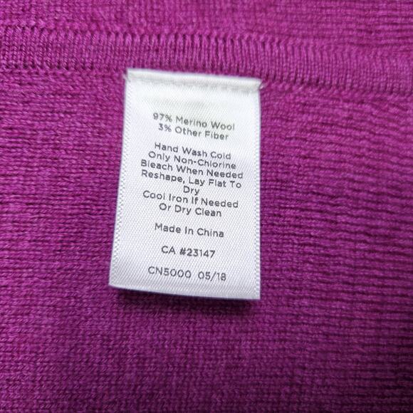 Talbots Womens 2X Merino Wool Cardigan Sweater Scallop Edge Open Front Pockets - Picture 15 of 16